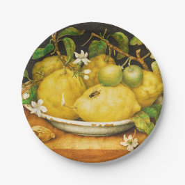 季節の果物、レモンの花が黄色 ペーパープレート