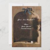 季節の果物 - 繁栄 , 黄緑茶色 招待状 (裏面)