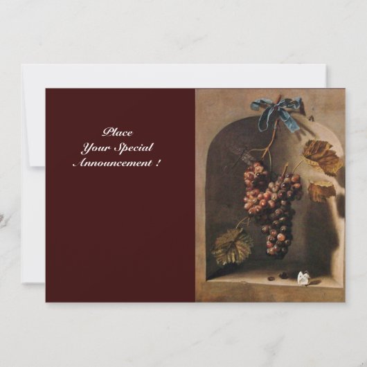 季節の果物 - 繁栄 , 黄緑茶色 案内状 (裏面)