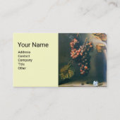 季節の果物，赤いつるぶどう，蝶，素朴赤い 名刺 (正面)