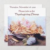 季節の果物 6 - 豆とバラ 感謝祭 招待状 (正面/裏面)