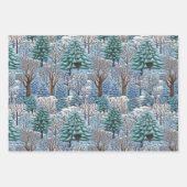 季節の森の風景：冬、夏、秋 ラッピングペーパーシート (正面3)