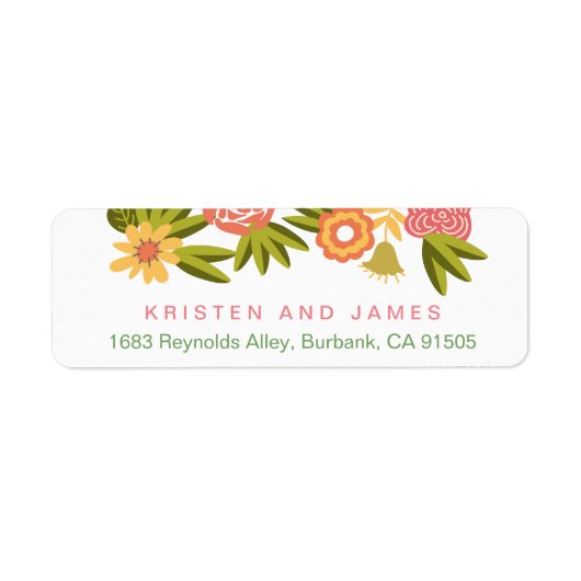 季節の植物の花が咲く お返事ください ラベル (正面)