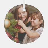 季節の母と娘飾の木 ガラスオーナメント (正面)