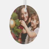 季節の母と娘飾の木 ガラスオーナメント (正面右)