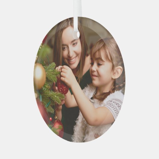 季節の母と娘飾の木 ガラスオーナメント (正面左)