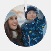 季節の母と息子の飾家族の木 ガラスオーナメント (裏面)