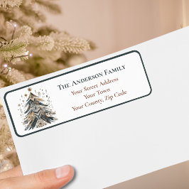 季節の水の色ボホ羽クリスマスツリー ラベル