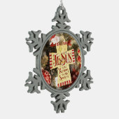 季節の理由はイエスだ スノーフレークピューターオーナメント (左)