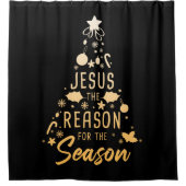 季節の理由イエス – クリスマス信仰 シャワーカーテン (正面)