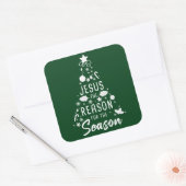 季節の理由イエス – クリスマス信仰 スクエアシール (封筒)