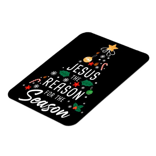 季節の理由イエス – クリスマス信仰 マグネット (左側)