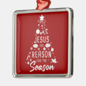 季節の理由イエス – クリスマス信仰 メタルオーナメント (左)