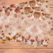 季節の秋の秋茶色葉の ラッピングペーパーシート