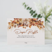 季節の秋の花の銅色のおむつラッフル エンクロージャーカード (スタンド正面)