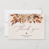 季節の秋フローラ離れとの葉結婚の サンキューカード (正面)