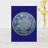 季節の秋分点の曼荼羅の円 カード (黄色い花)