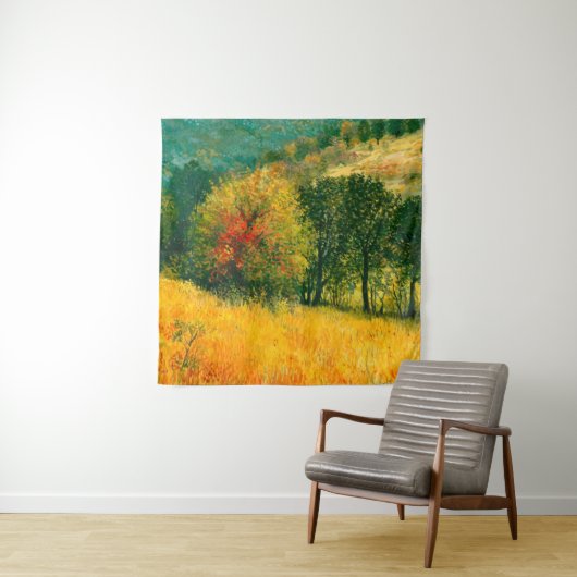 季節の秋色の画布に描かれた油絵。 タペストリー (インサイチュ)