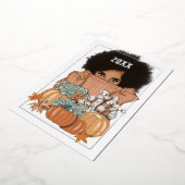 季節の秋 - 落葉のホリデーカード 箔シーズンカード (回転した状態)