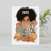 季節の秋 - 落葉のホリデーカード 箔シーズンカード (立ち正面)