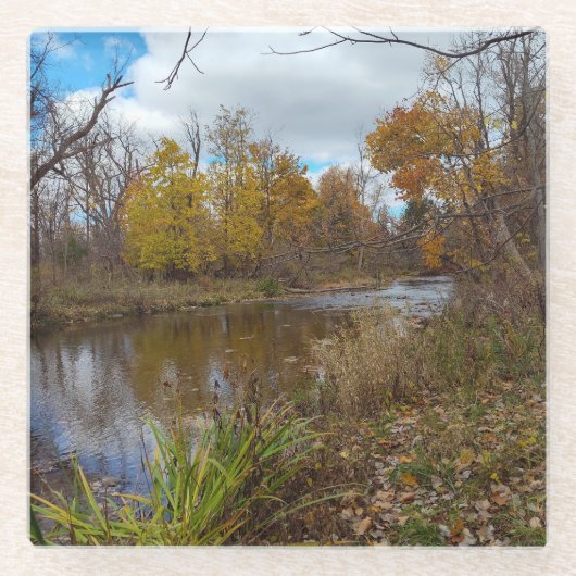季節の移り変わり ガラスコースター (正面)