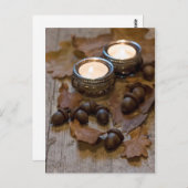 季節の素朴なオート葉クロング ポストカード (正面/裏面)