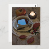 季節の素朴な自然の茶の時間葉のまだ生きる ポストカード (正面/裏面)