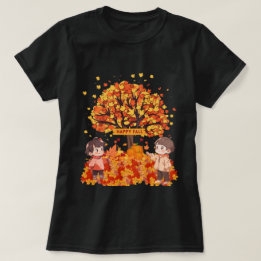 季節の良さハッピー秋の子離れ供と Tシャツ