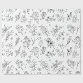 季節の花のラッピングペーパー ラッピングペーパー