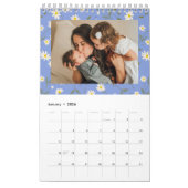 季節の花の柄の家族の写真 カレンダー (1月 2026)