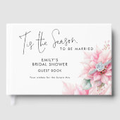 季節の花 ポインセチアのクリスマス ブライダルシャワー ゲストブック (正面)