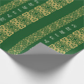 季節の装飾パターンのカスタム挨拶 ラッピングペーパー (角)