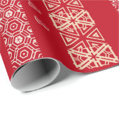 季節の装飾模様の赤いグリーティカスタムング ラッピングペーパー (ロールコーナー)