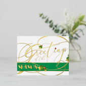 季節の金ゴールド書 箔シーズンポストカード (立ち正面)