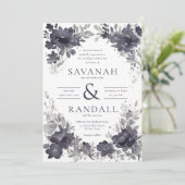 季節の開花エレガント:水の色結婚の 招待状 (スタンド正面)