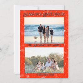 季節の非常に家族メリーの写真クリスマスフラット カード