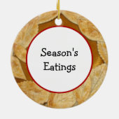 季節の食べ物、食べおもしろい物プンクリスマス セラミックオーナメント (裏面)