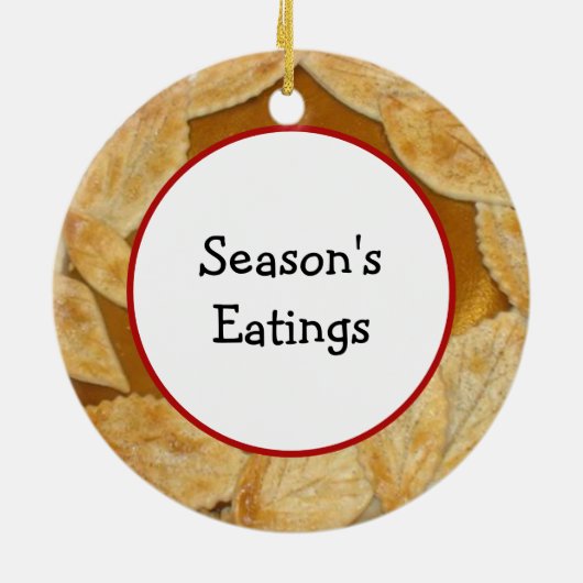 季節の食べ物、食べおもしろい物プンクリスマス セラミックオーナメント (裏面)