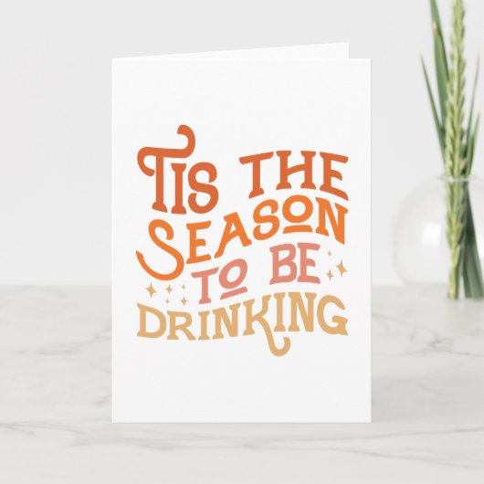 季節の飲み物ユーモア カード (正面)