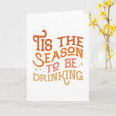 季節の飲み物ユーモア カード (黄色い花)