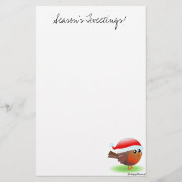 季節のtweetingsのかわいいクリスマスのロビンの文房具 便箋