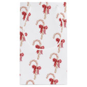 季節はクリスマスのお菓子ケーンの弓を歓迎 スモールペーパーバッグ (裏面)