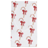 季節はクリスマスのお菓子ケーンの弓を歓迎 スモールペーパーバッグ (正面)