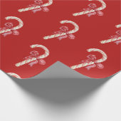 季節はクリスマスのお菓子ケーンの弓を歓迎 ラッピングペーパー (角)