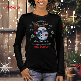 季節はクリスマス かわいい or みにくい雪だるま トライブレンドTシャツ