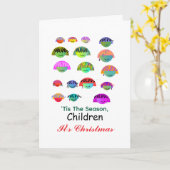 季節はクリスマス、子供たちよ カード (黄色い花)
