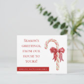 季節は休日の葉書キャンディーケーンの弓を歓迎 ポストカード (スタンド正面)