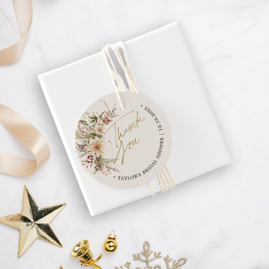 季節は冬 ウインター ブライダルシャワー フェイバータグ