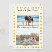 季節ゴールデンツリーファミリーフォトクリスマスフラット カード (正面)