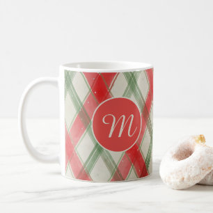 季節ユニークの赤と緑のパターンのクリスマス コーヒーマグカップ